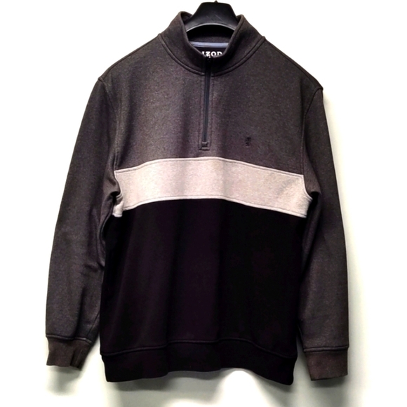 IZOD Plus size men's stretch sweat shirt 8" zipper front- Size:XL. - Picture 1 of 6